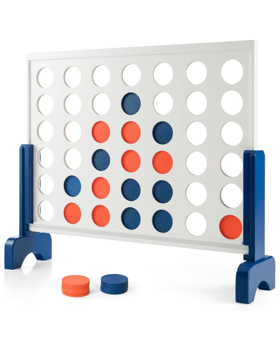 COSTWAY | Giant 4 In A Row Game Wood Board Connect Toy Adults Kids W/carrying Bag