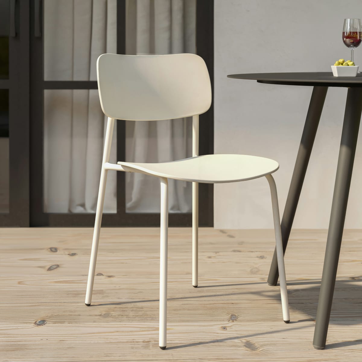 ARTICLE | 2x White Dining Chair Stackable Scandinavian Design