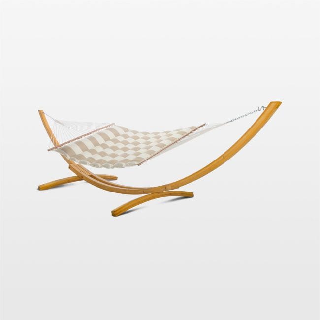 CRATE & BARREL | Pillowtop Sand Stripe Outdoor Hammock