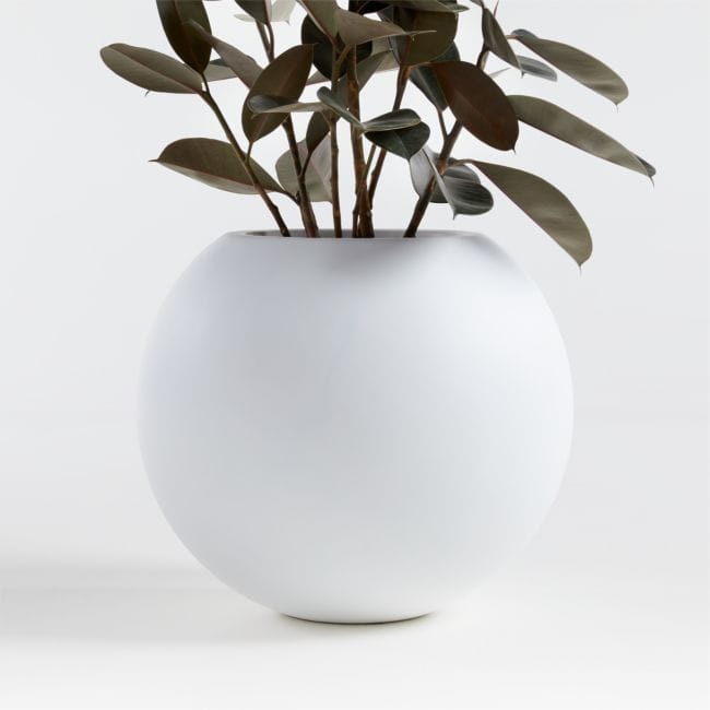 CRATE & BARREL | Sphere White Indoor/Outdoor Planter