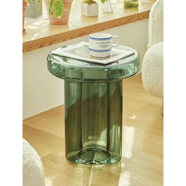 IVY BRONX - Kober Glass Pedestal End Table