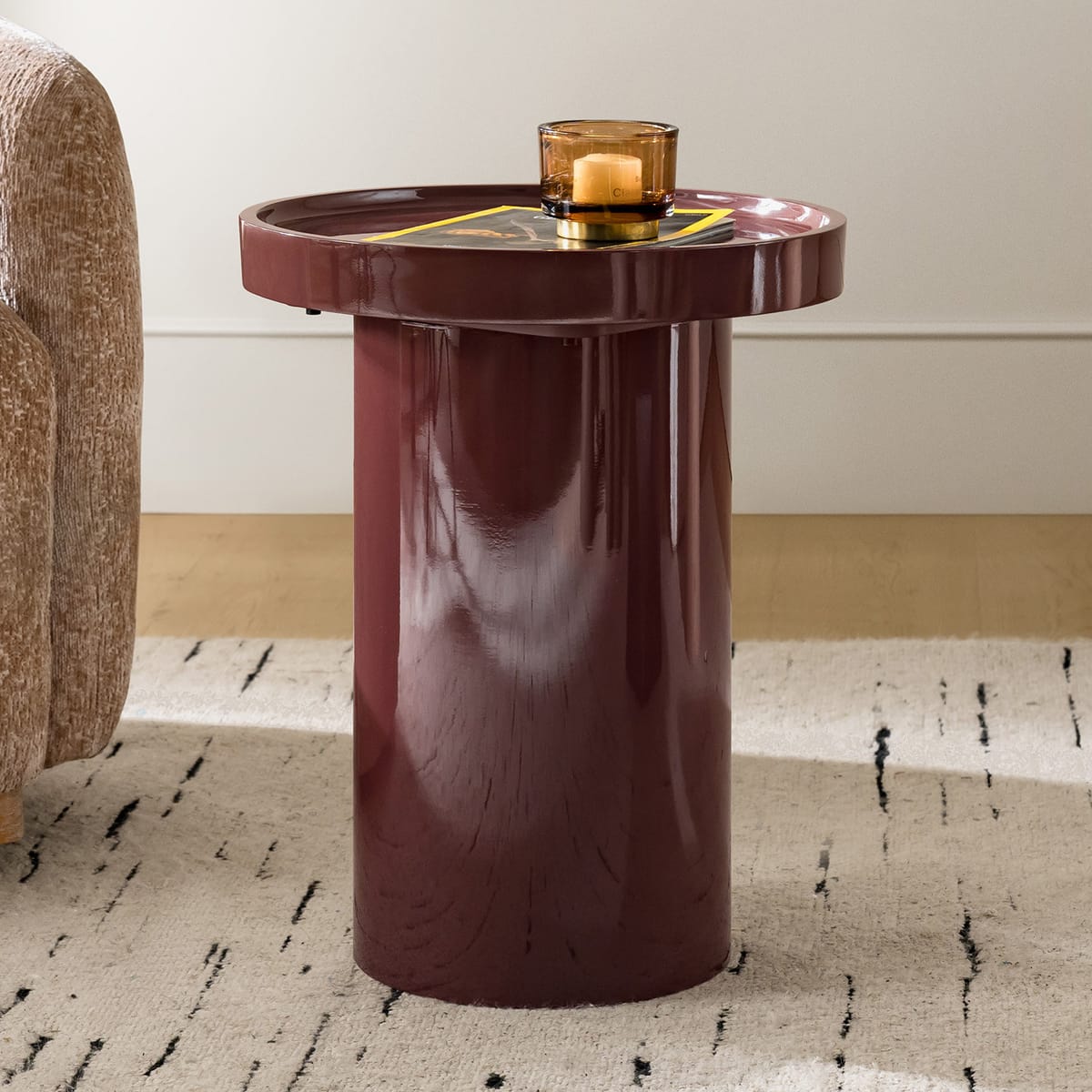 IVY BRONX - Musae Modern Round Fully Assembled End Table with Enamel Finish