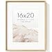 Flyjoe 16x20 Picture Frame, Natural Solid Oak Wood Photo Frame With HD Tempered Glass, Rounded Corner Frame 16 X 20 Matted To 11x14, Gallery Wall Frames For Art, Horizontal Or Vertical Wall Mounting