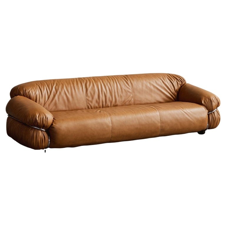 Gianfranco Frattini “sesann” Sofa For Cassina, Cognac Leather, 1969
