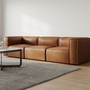 WEST ELM - Remi Leather Modular Sofa
