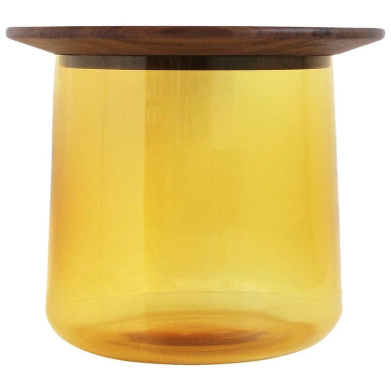 Tea Amber/walnut Side Table