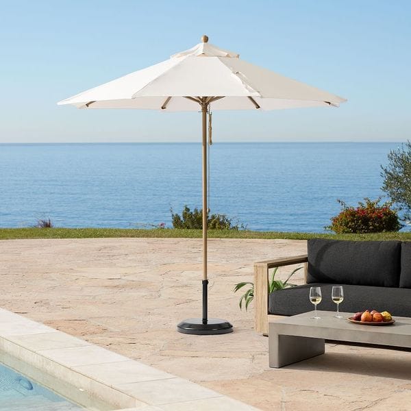 Round Outdoor Umbrella (9') - Wood Pole