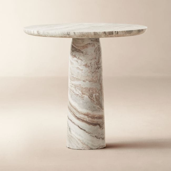 MERMELADA ESTUDIO | Babylon Round Marble Bistro Table - Grey/natural