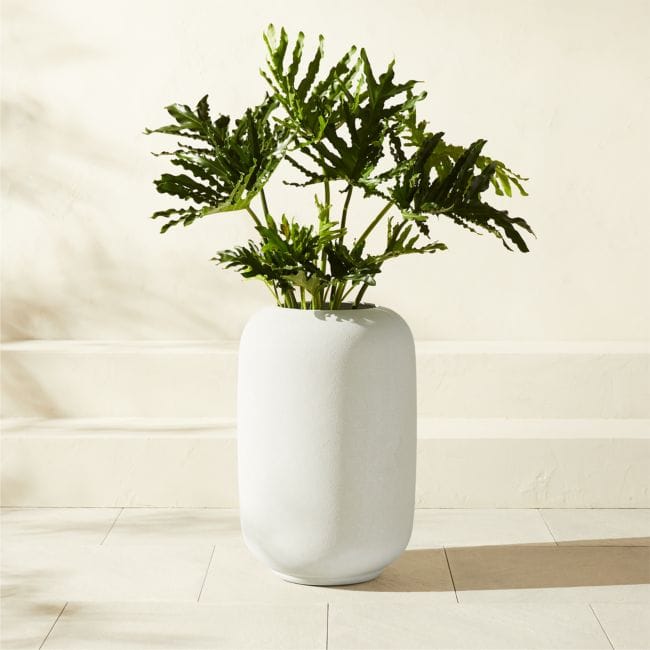 CB2 | Anique Round Cement Indoor/Outdoor Large Planter - White