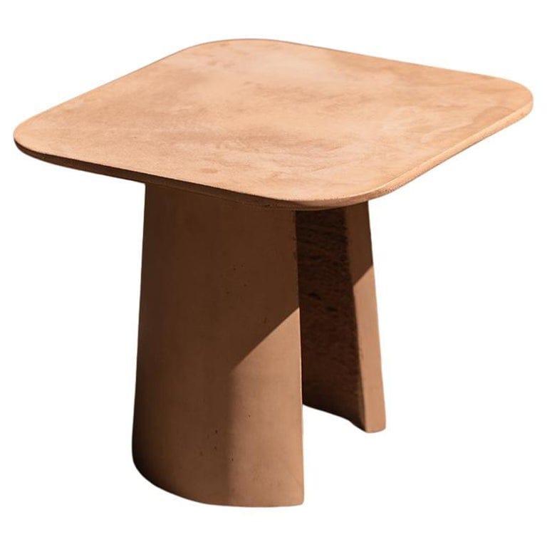 Contemporary Raiz 01 Concrete Clay Side Table