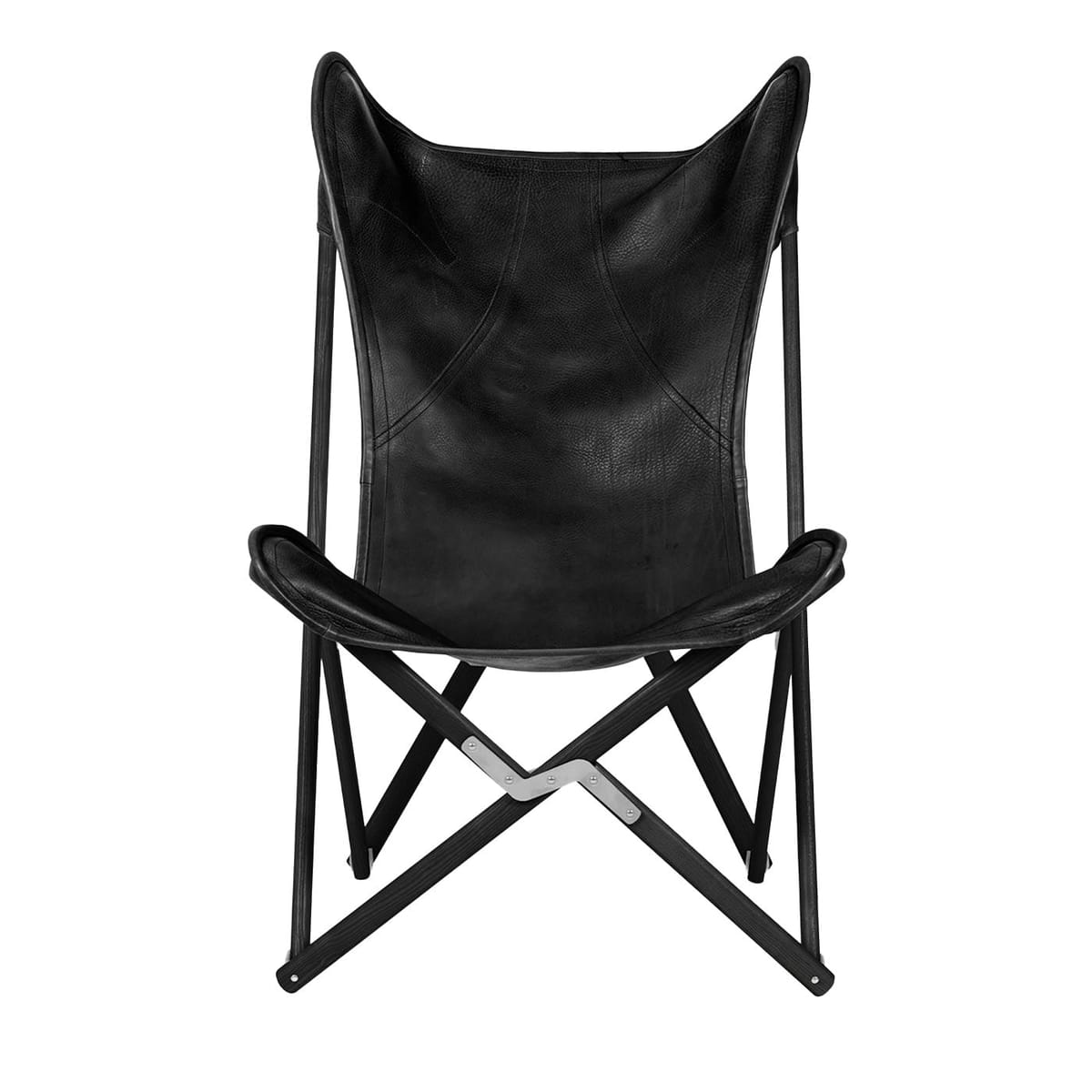 Sillón Tripolina de Cuero Negro