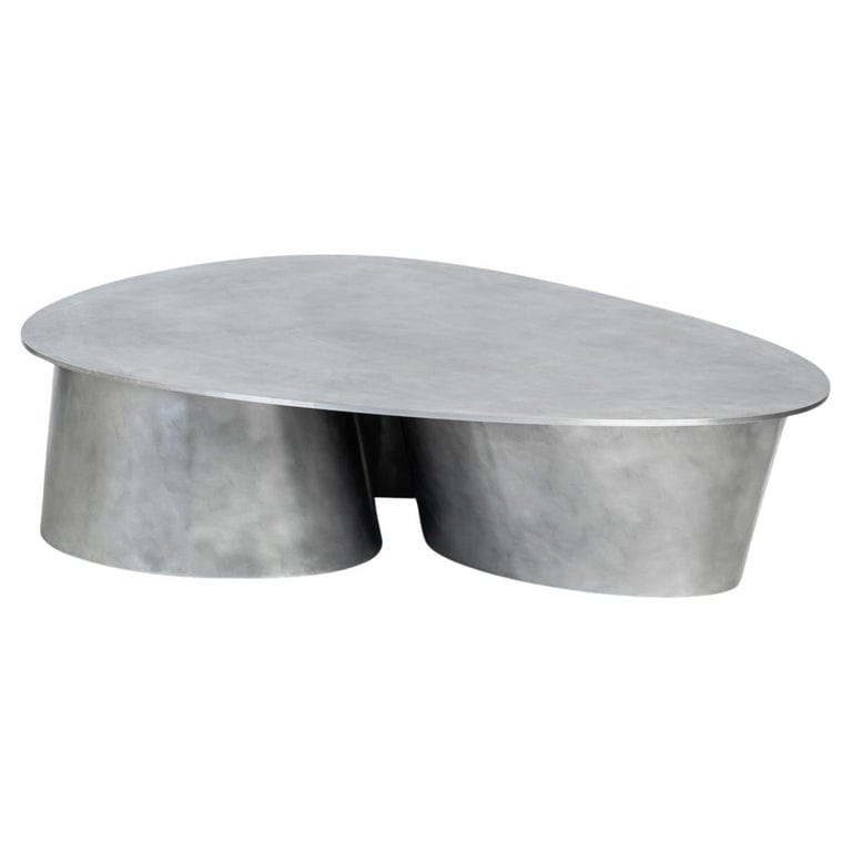 Modern Rubber And Waxed Aluminium Coffee Table By Jan Ankiersztajn