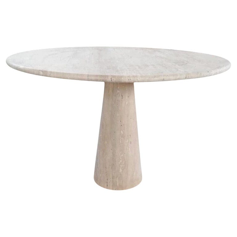Bespoke Round Italian Travertine Dining Table