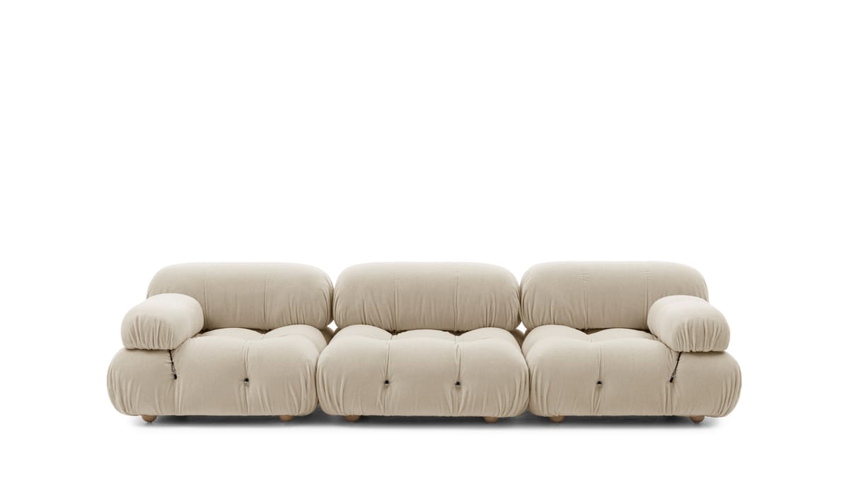 Straight Sofa - Natural Velvet