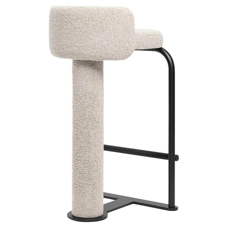 Fox Counter Stool In White Oreo Fabric By Dmytro Kozinenko, For Kitchen Islands