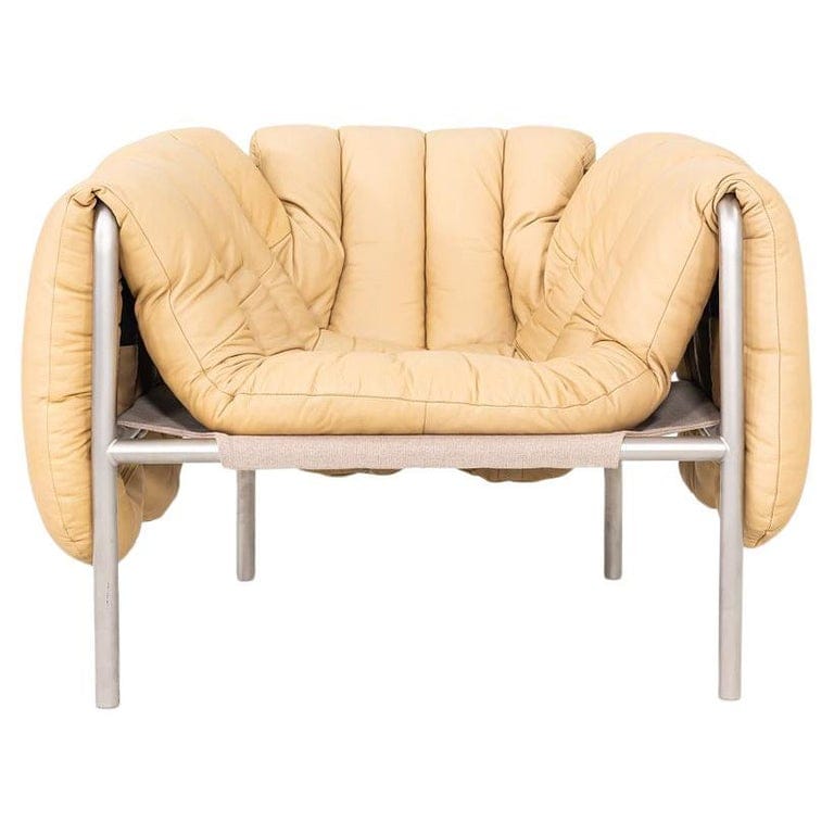 2025 Faye Toogood For Hem Puffy Lounge Chair In Sand Leather