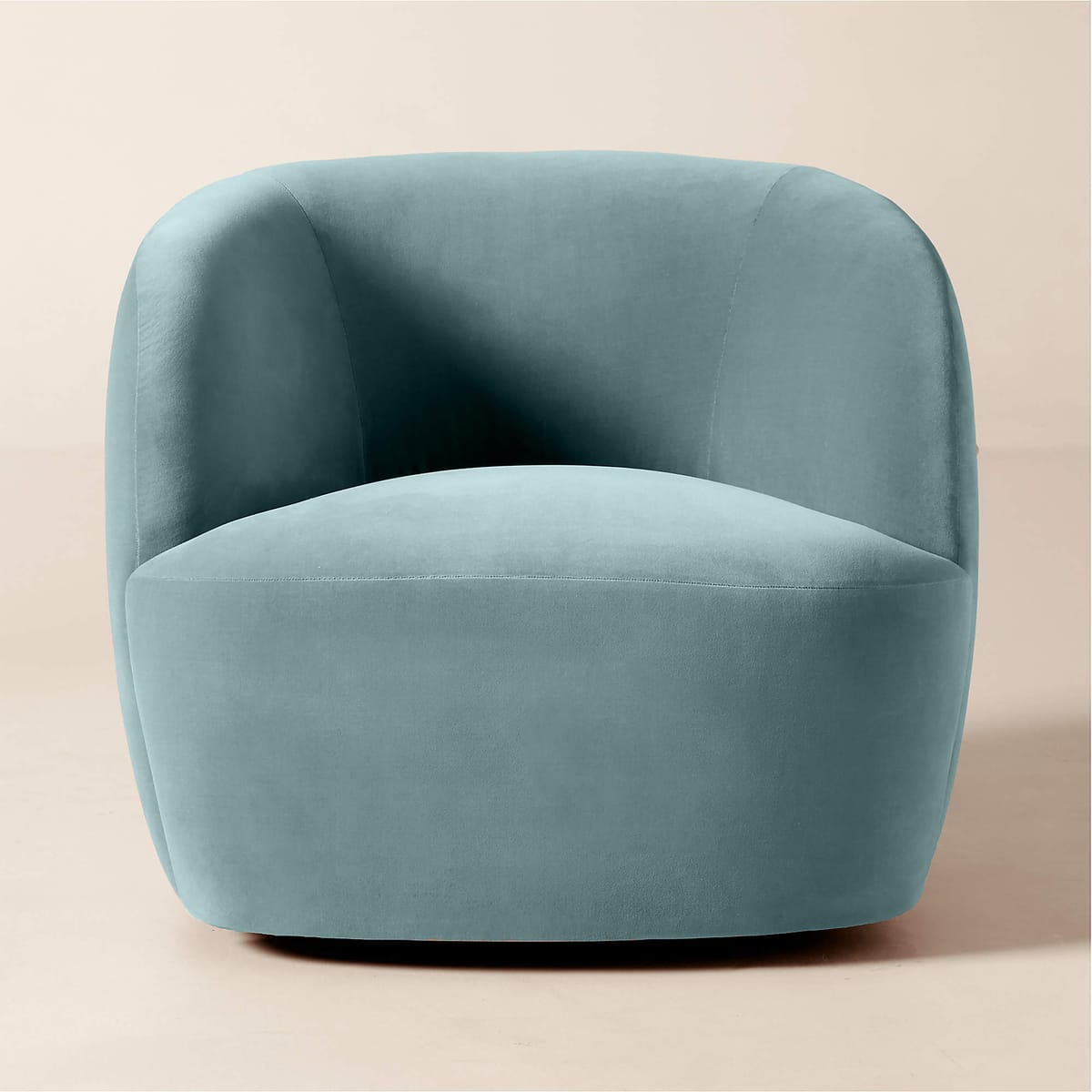 CB2 - Gwyneth Light Blue Velvet Swivel Chair