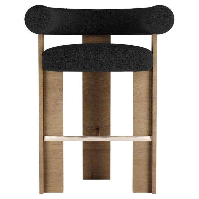 Collector Modern Cassette Bar Chair In Bouclé Black By Alter Ego
