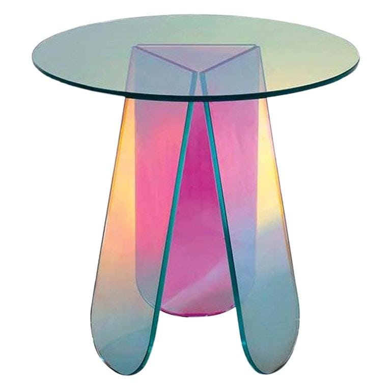 Shimmer Circular Small Low Table, By Patricia Urquiola For Glas Italia In Stock