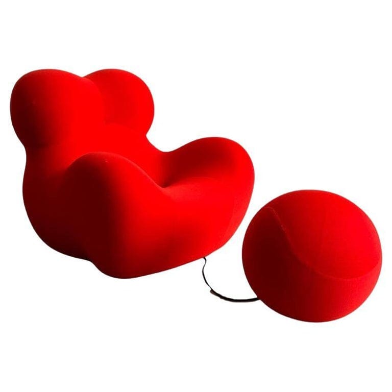" Up 5 " By Gaetano Pesce For B&b Italia Red Armchair With Ottoman 1970s