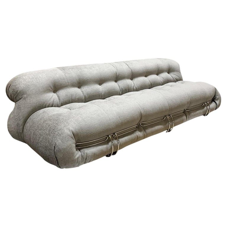 944 Soriana Three-Seater Sofa In Luxor Fucile By Cassina
