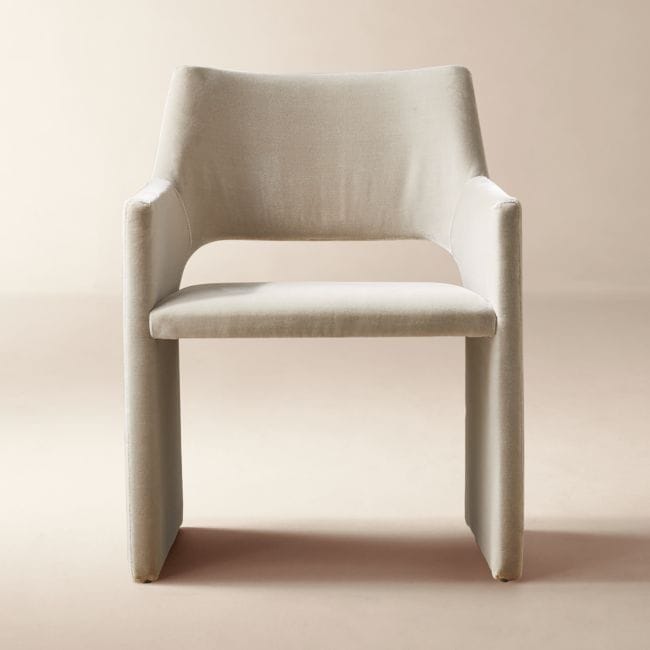 CALEB ZIPPERER | Foley Faux Mohair Dining Armchair - Grey