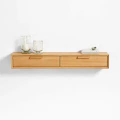 Elias Natural Wood Floating Shelf 