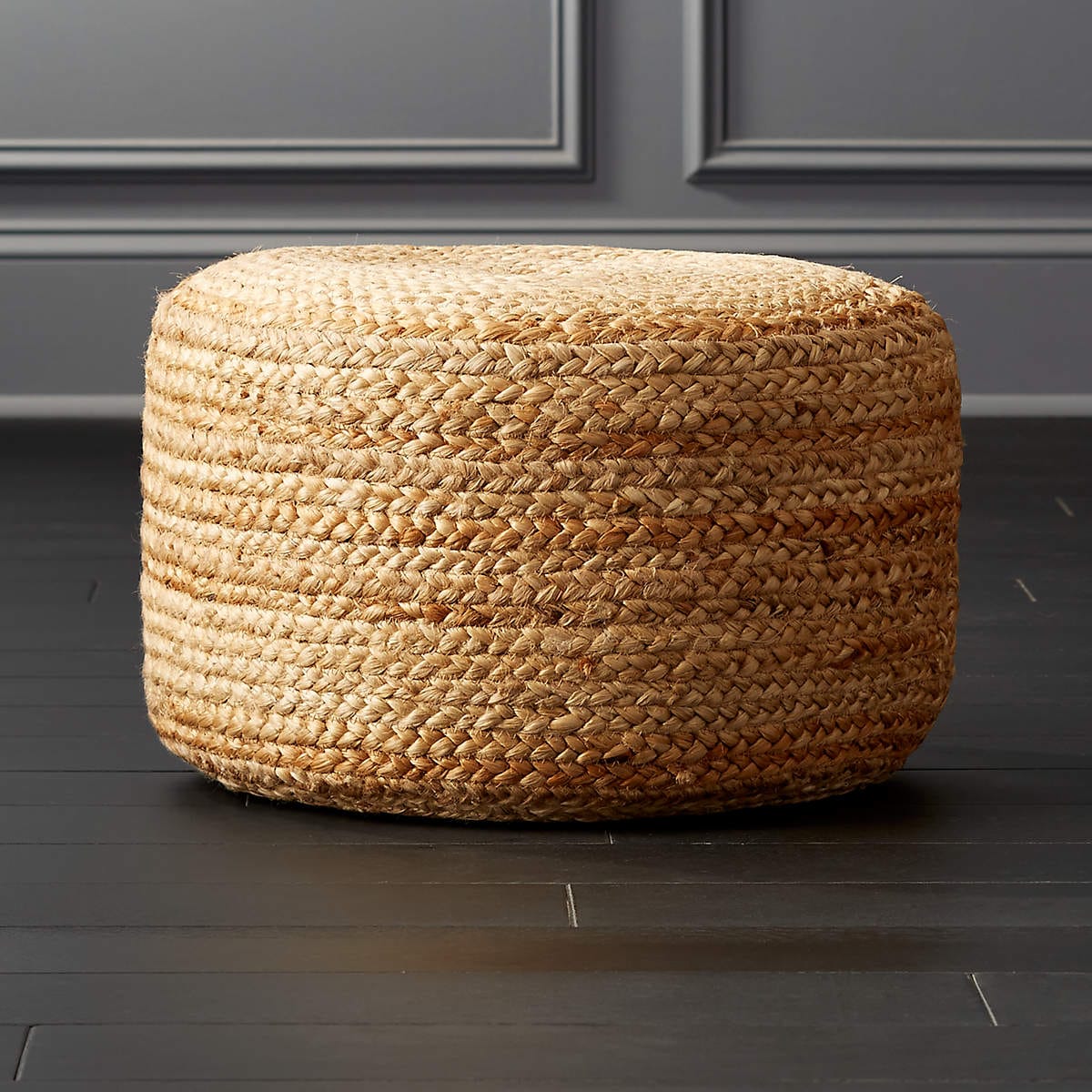 CB2 - Braided Natural Jute Pouffs