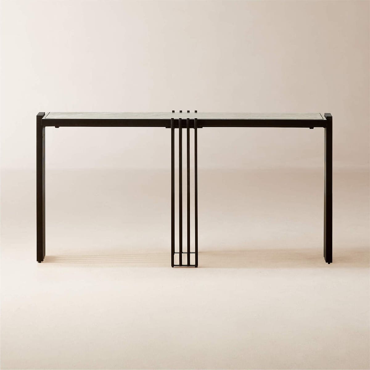 Emit Black Marble And Metal Console Table