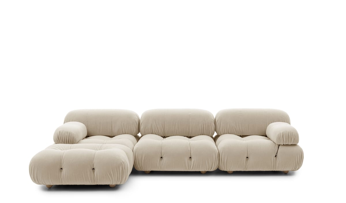 Sectional Sofa - Natural Velvet