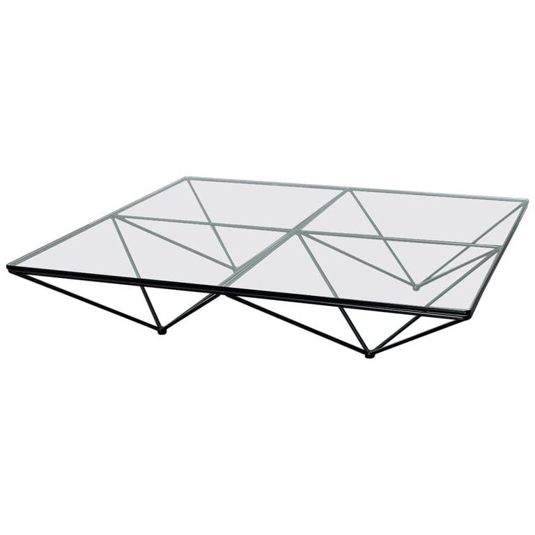 Alanda Coffee Table By Paolo Piva With Square Glass And Metal Structure