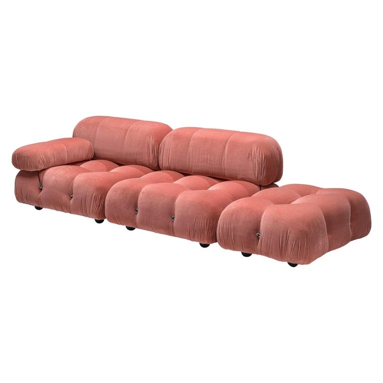Mario Bellini 'camaleonda' Modular Sofa In Soft Pink Fabric Upholstery