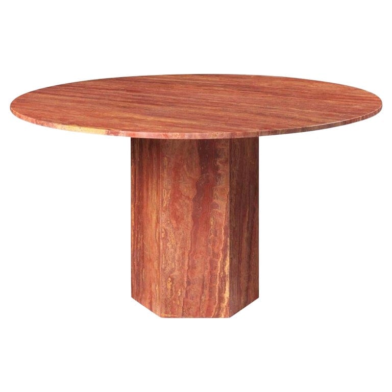 Travertine 'epic' Dining Table By Gamfratesi In Burnt Red For Gubi