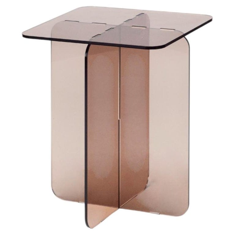 Roma Square Caramel, Table D'appoint Au Design Architectural Moderne, Fabriquée En Argentine