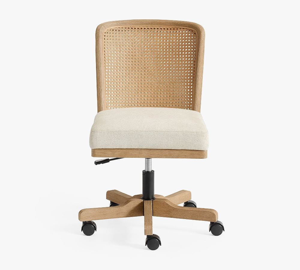 POTTERY BARN - Elliot Upholstered Cane Desk Chair