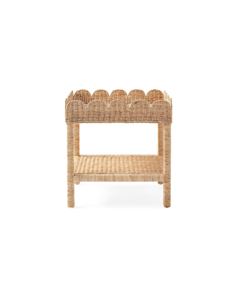 Scallop Rattan Side Table