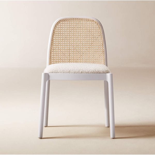 Nadia White Cane Woven Dining Chair Set Of 4