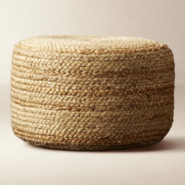 CB2 | Braided Natural Jute Pouffs - Natural