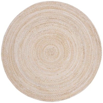Braided Brd452 Hand Woven Indoor Area Rug - Beige - 6' Round - Safavieh