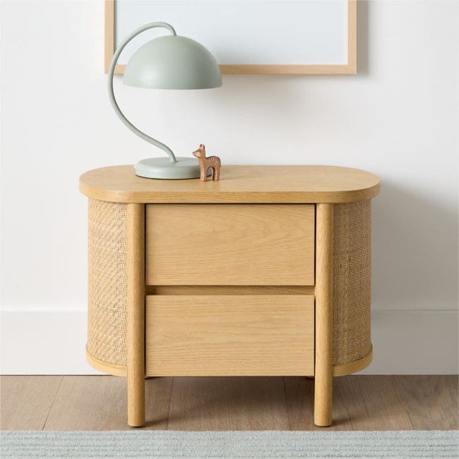 CRATE & BARREL | Canyon Wood 2-Drawer Kids Nightstand