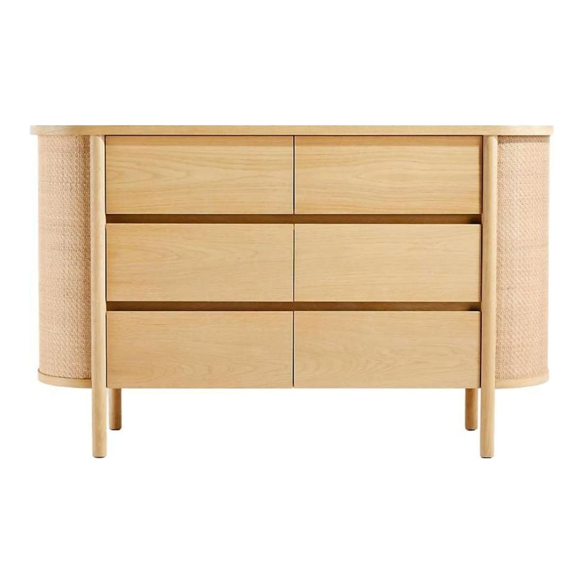 LEANNE FORD - Canyon 56"  Wood Wide 6 Drawer Kids Dresser 