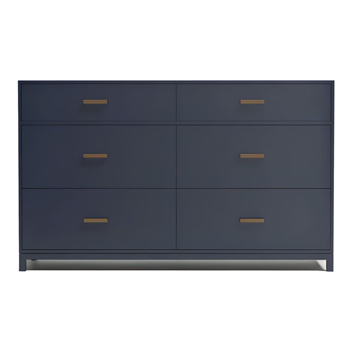 CRATE & BARREL - Parke 55" Navy Blue Wood 6-Drawer Kids Dresser