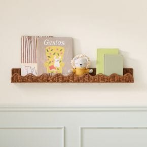 WEST ELM - Rattan Wave Wall Shelf