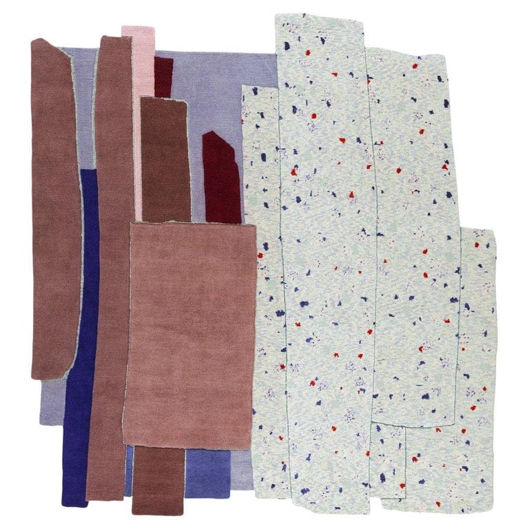 CC-Tapis Patcha Square Handmade Rug In Burgundy By Patricia Urquiola - In Stock