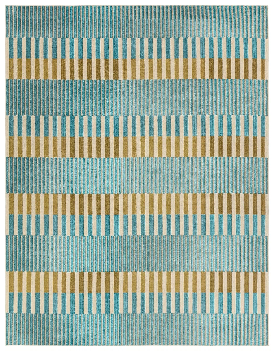 Geometric Blue Area Rug