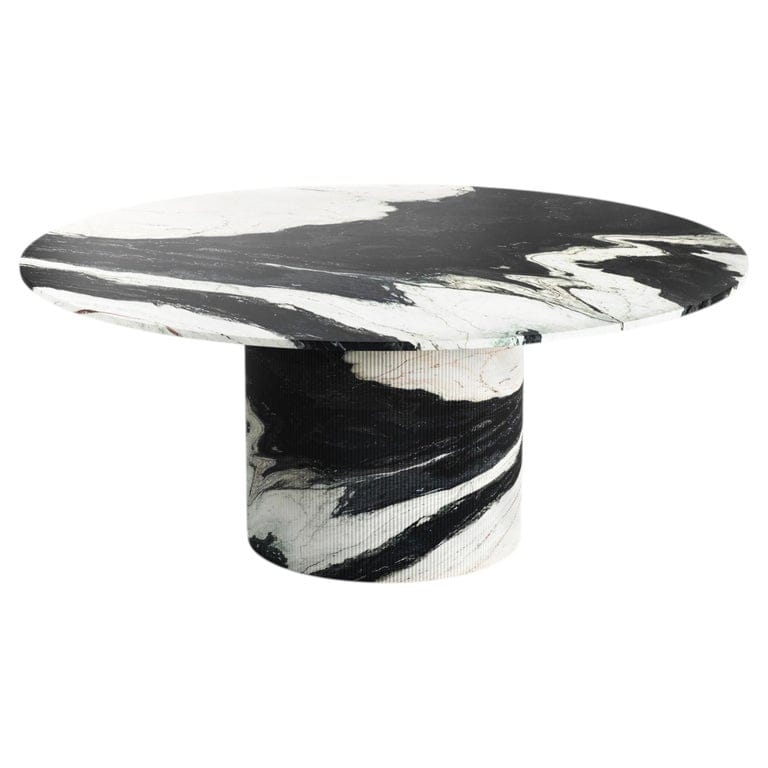 Stone Valley Contemporary Dining Table – Ocel – Panda Marble - Circular
