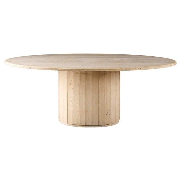 Italian Oval Travertine Dining Table