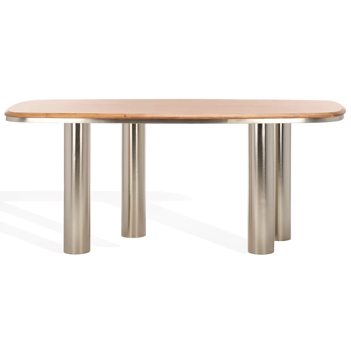 Craginorne Acacia Solid Wood Top Metal Base Dining Table