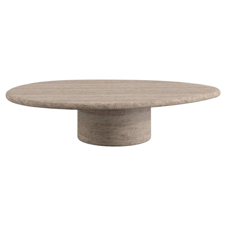 Contemporary Travertine Aude 100 Cm Coffee Table By Armand & Francine