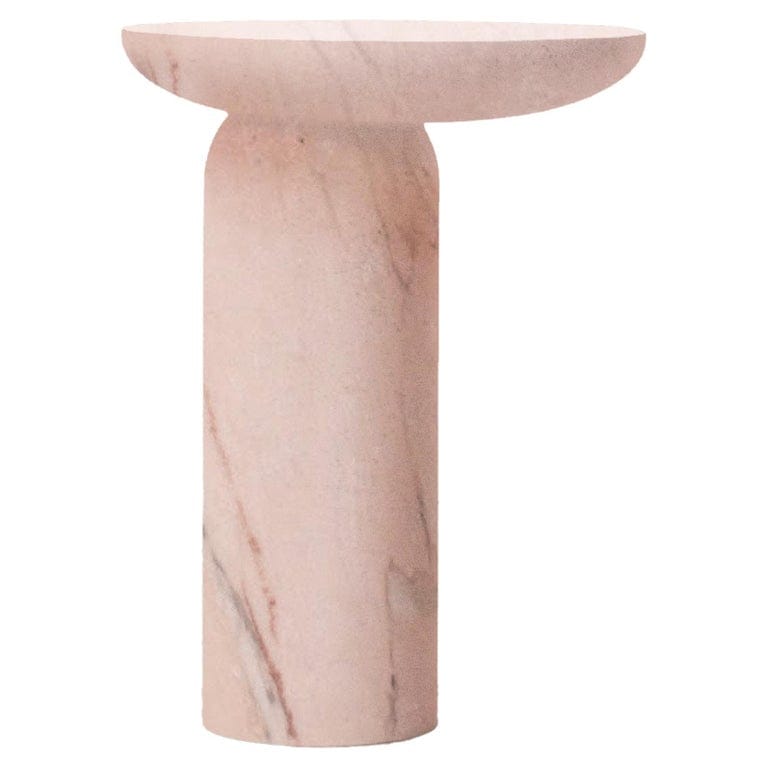 Decomplexe, Pink Marble Side Table Sculpted By Frederic Saulou